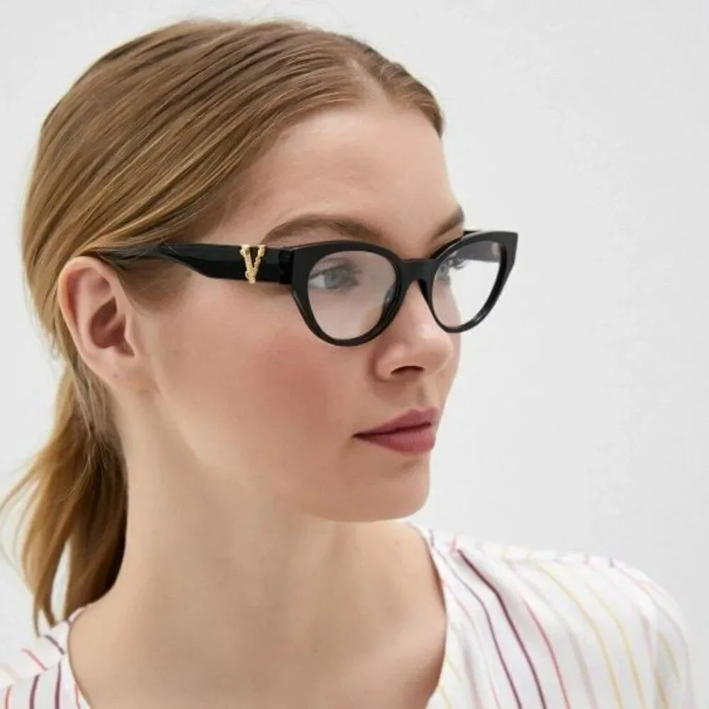 SALE! NEW Versace VE3282 GB1 Black Cat Eye Women Eyeglasses